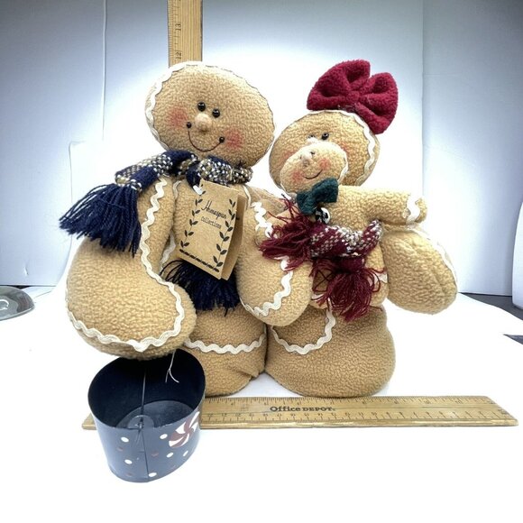 Vtg Homespun Collections Mr & Mrs Gingerbread Child Family Plush Christmas Decor - Picture 11 of 12